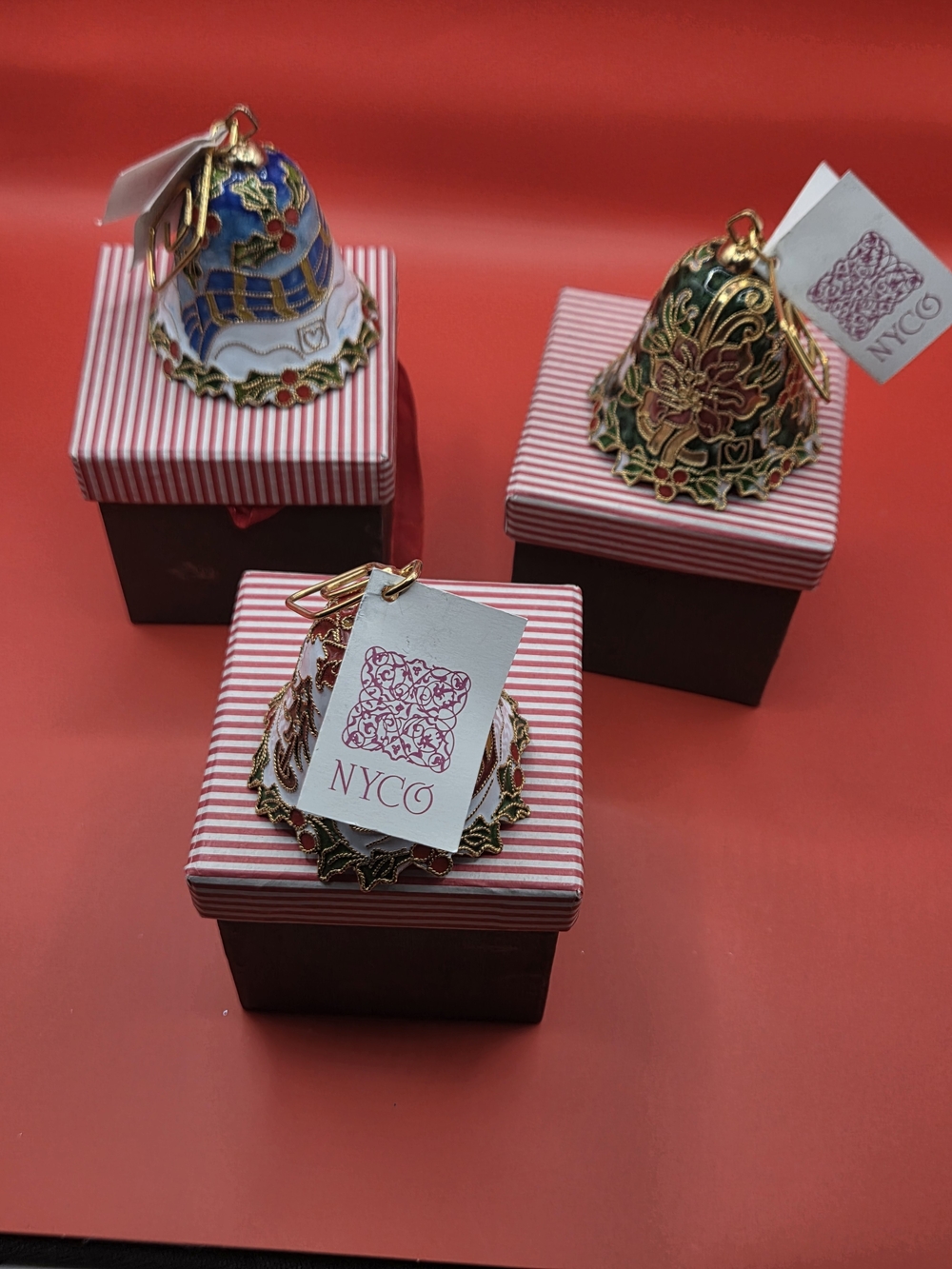 NYC Gold & Green Holiday Bell Ornament
